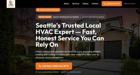 Luna Home Comfort website